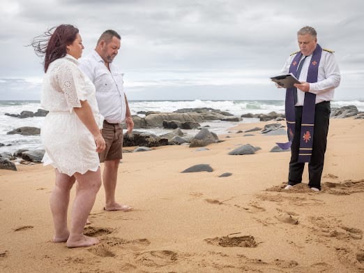 Wedding ceremony by Dr. Gerrit Rademeyer in Memel