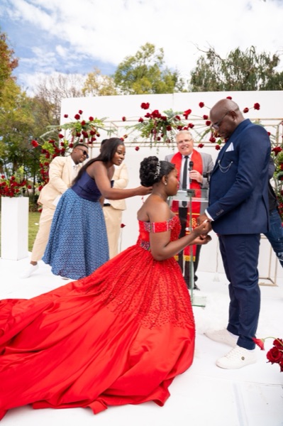 Wedding ceremony by Dr. Gerrit Rademeyer in Memel